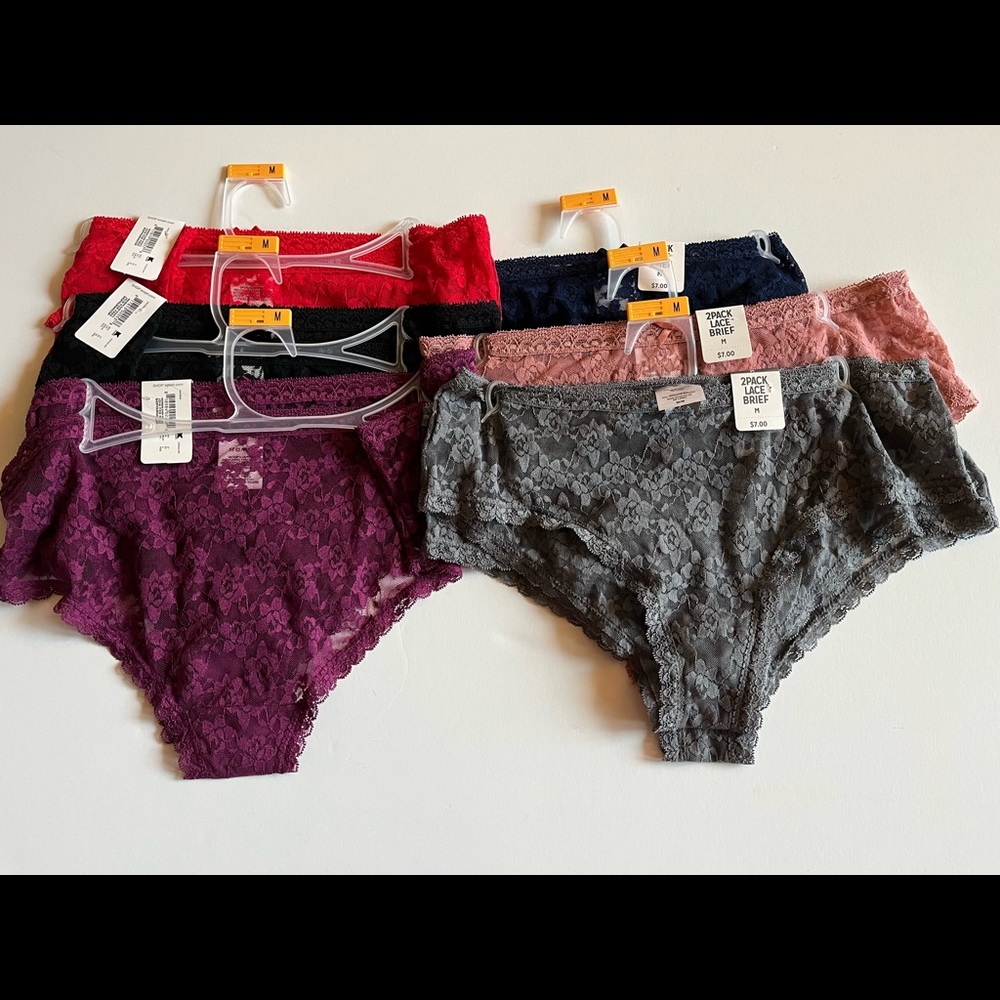 Bundle of brand new lace briefs in beautiful colors